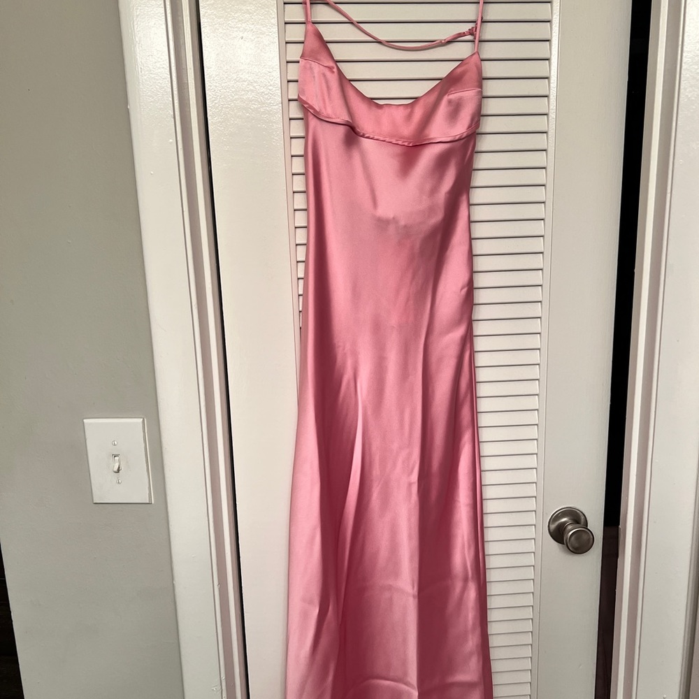 Zara SATIN EFFECT CUT OUT DRESS Pink